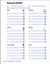 homework checklist website